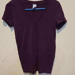 PINK Victoria's Secret Purple Fitted Short Sleeve T-Shirt